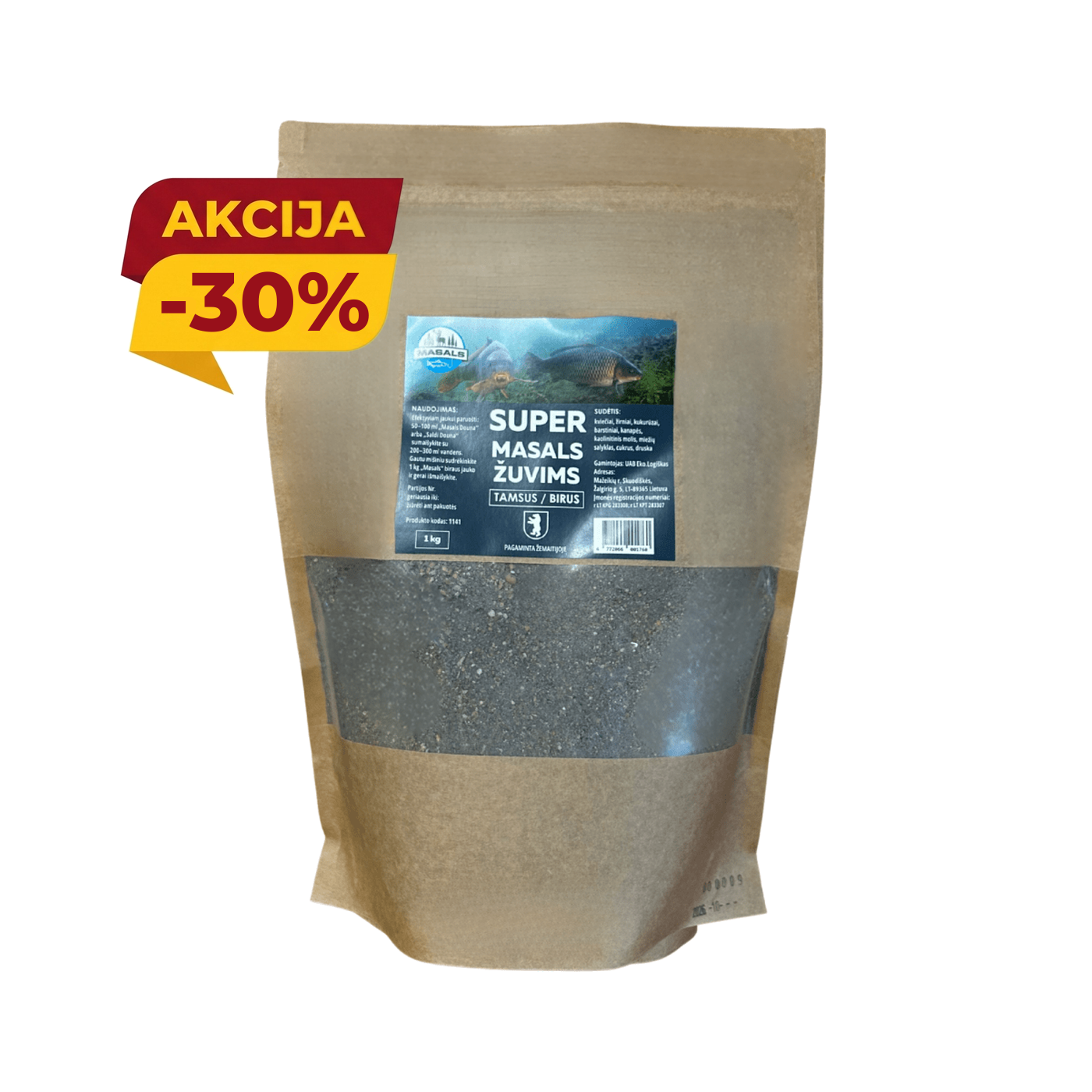 Tamsus birus jaukas žuvims, 1 kg