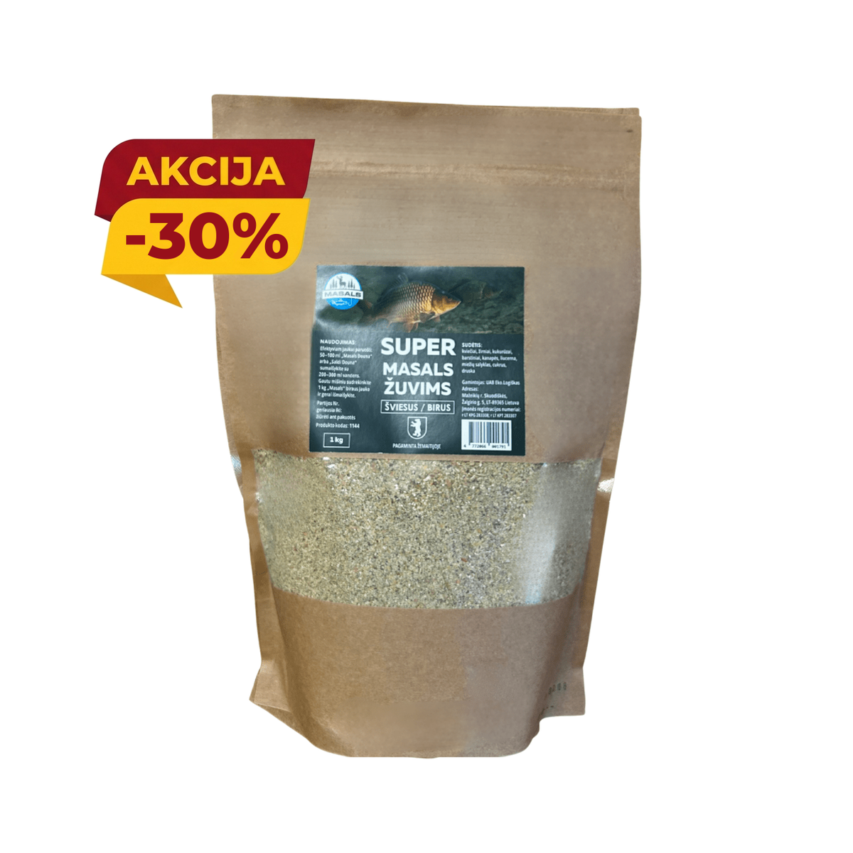 Šviesus birus jaukas žuvims, 1 kg
