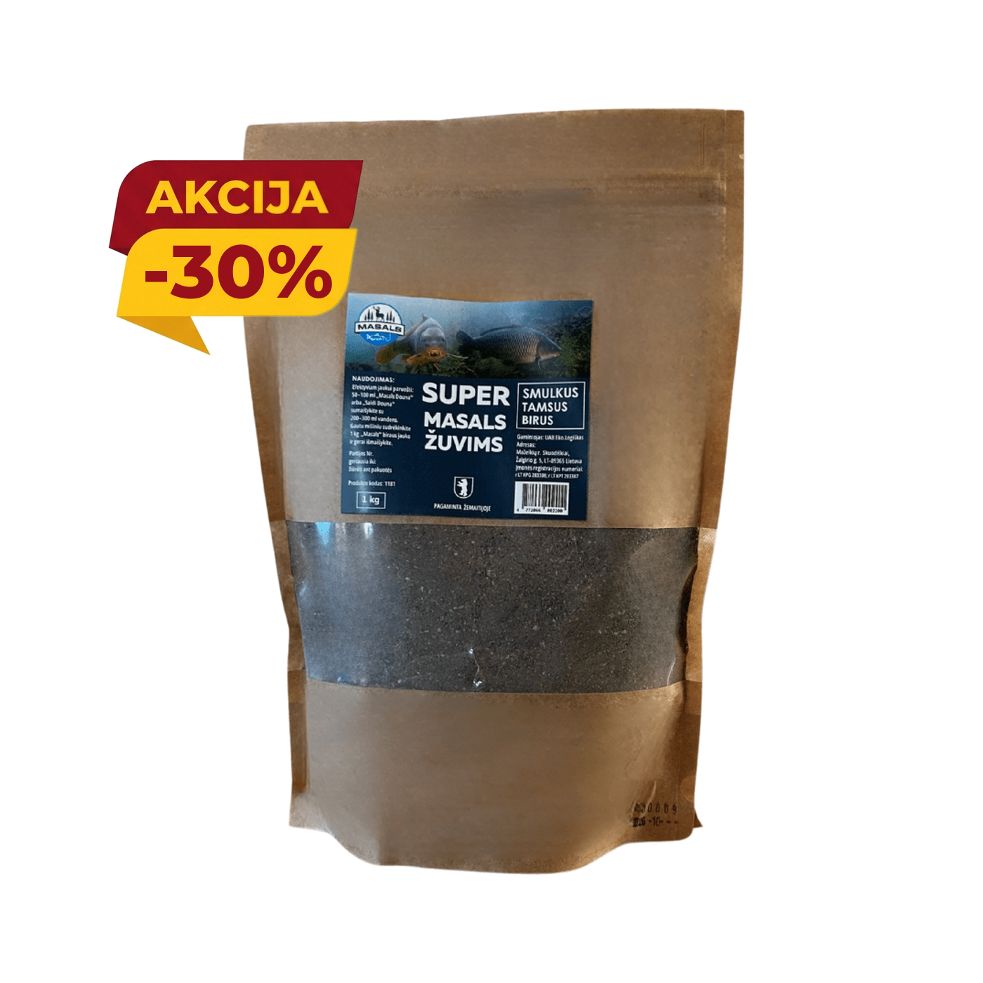 Smulkus tamsus birus jaukas žuvims, 1 kg