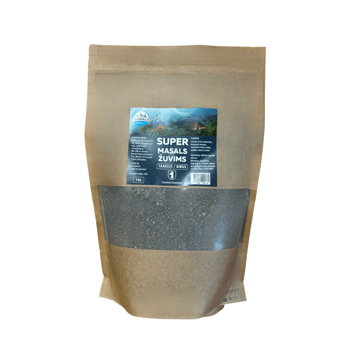 Dark loose bait for fish, 1 kg