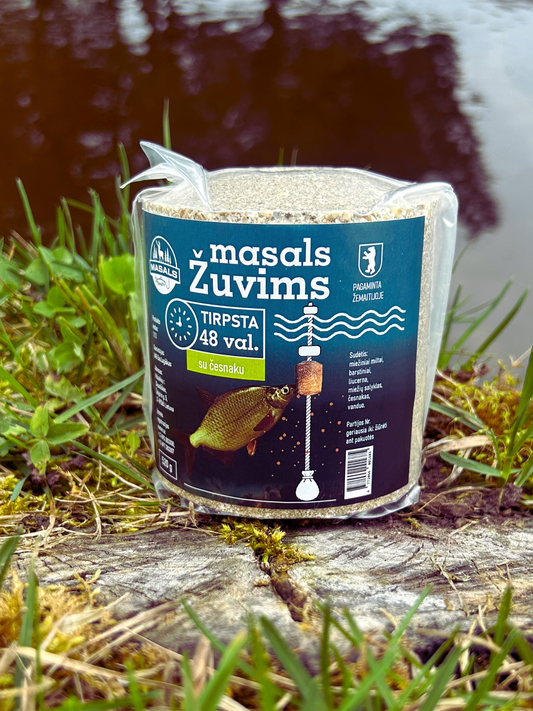 Masals žuvims su česnaku – natūralus 48 val. tirpstantis jaukas, 520g